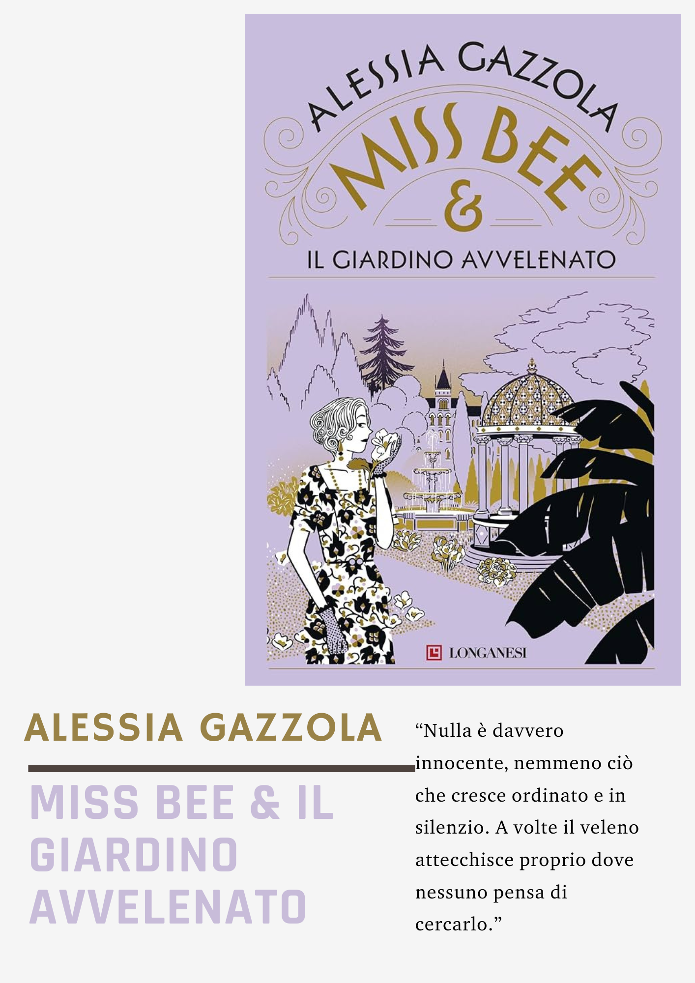Miss Bee e il giardino avvelenato: recensione del quarto libro della saga di Alessia Gazzola