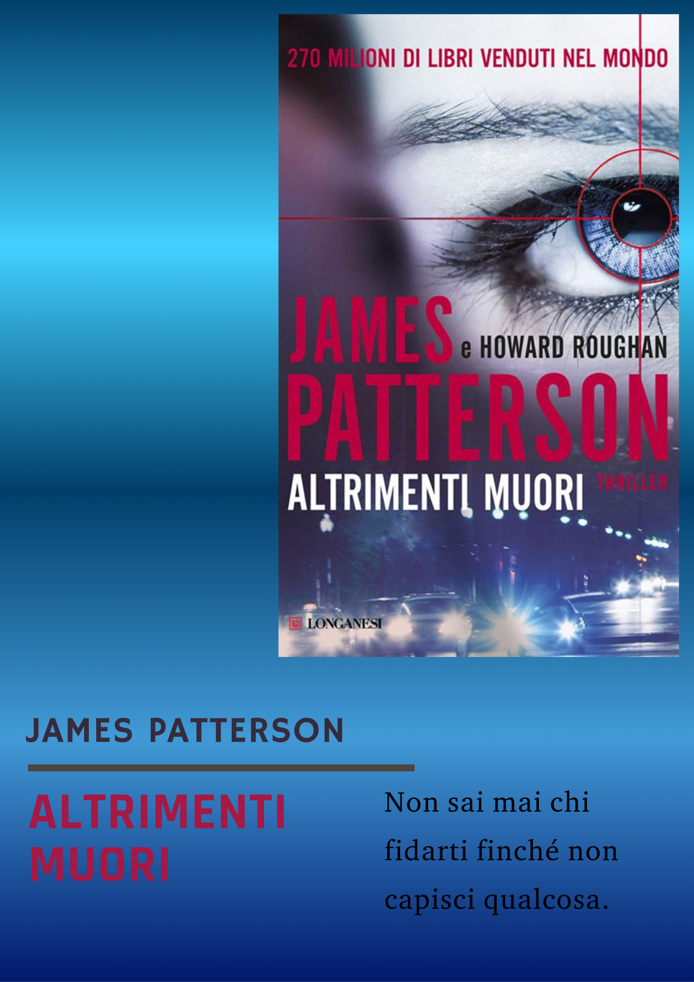 Recensione approfondita di Altrimenti muori di James Patterson