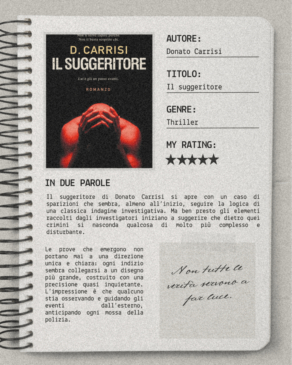 Il Suggeritore di Donato Carrisi: recensione del thriller che ti entra nella&nbsp;testa